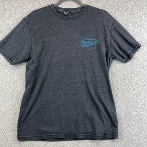 Quicksilver short sleeve gray tee Born from the Sea teal graphic L surfer skater